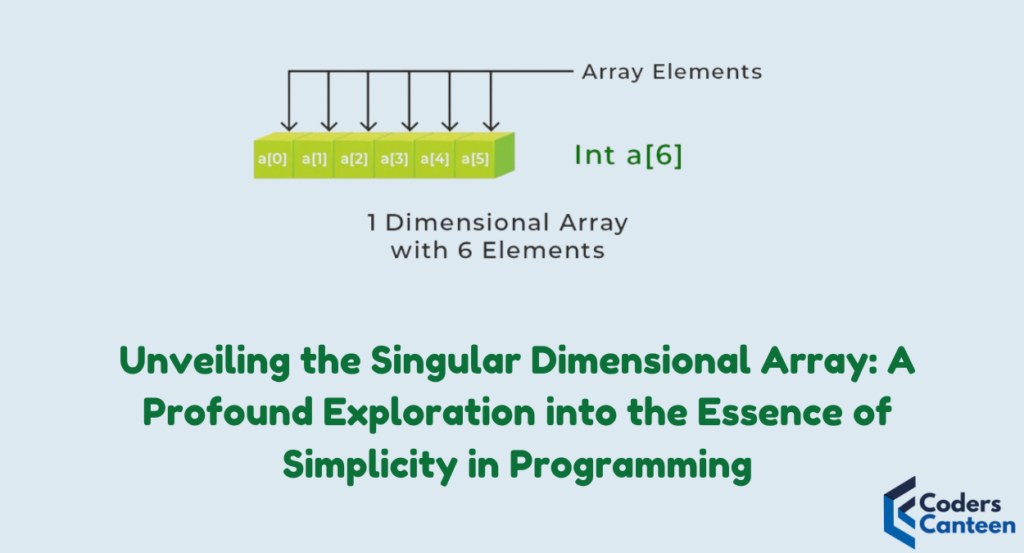 Unveiling the Singular Dimensional Array: A Profound Exploration into the Essence of Simplicity in Programming
